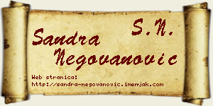 Sandra Negovanović vizit kartica